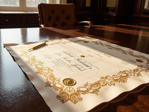 优秀供应商证书，蓝色边框，银色装饰，显示颁发机构和企业名称